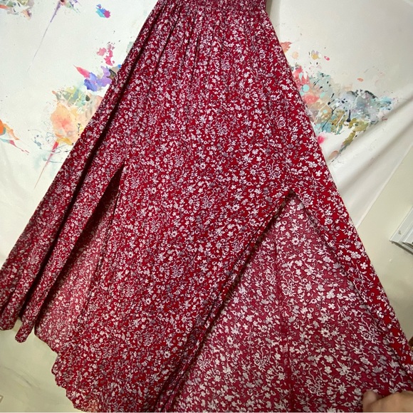 Off Shoulder Ditsy Floral M-Split Dress - Picture 7 of 8